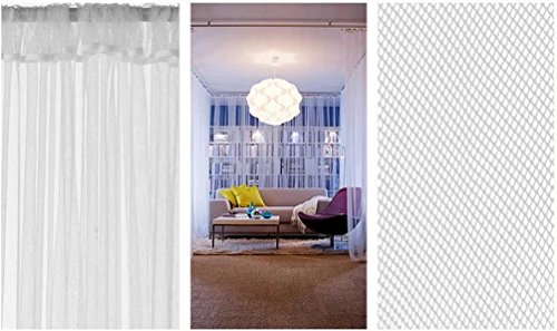 Ikea Mesh Lace Curtains, 110 Inch By 98 Inch, 1 Pair, White #TOP4