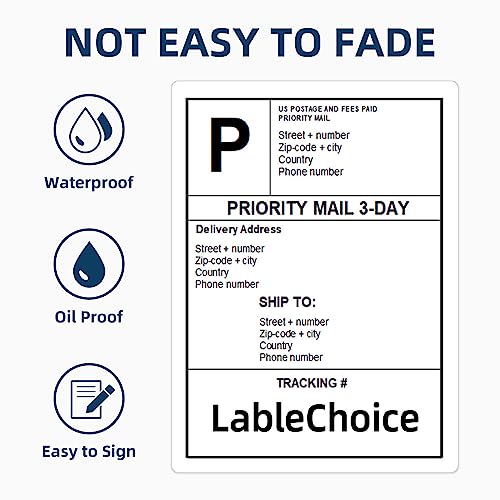 Image of 100 Sheets 400 Pcs 4 inchx5 inch 4 Up Shipping Address Labels for Laser & Inkjet Printers, Permanent Adhesive 4 per Page Shipping Labels, 4 to a Page Labels, 4 Stickers per Sheet