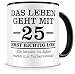 Samunshi® Taza con texto en alemán graciosos regalos para 25 cumpleaños hombre mujer abuelo idea de regalo de cumpleaños para 25 cumpleaños (25 años 300 ml negro/negro)