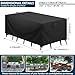 Aujink Abdeckung Gartenmöbel Winterfest, Wasserdichte Schutzhülle Gartenmöbel 420D Oxford Anti-UV Abdeckplane für Gartentische Terrassenmöbel Regenschutz und Staubfest Abdeckhaube Schwarz 210x110x74cm