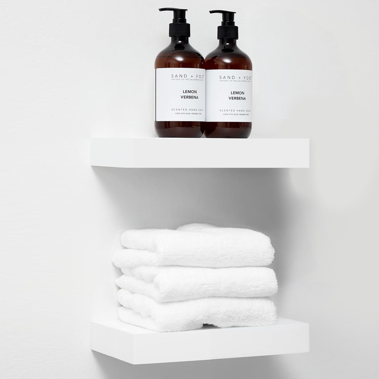 Homeforia White Floating Shelf 12 inch, High End Solid Real Wood Small 12inch Floating Shelves for Wall Mounted, White Wooden 12 in Floating Shelves,