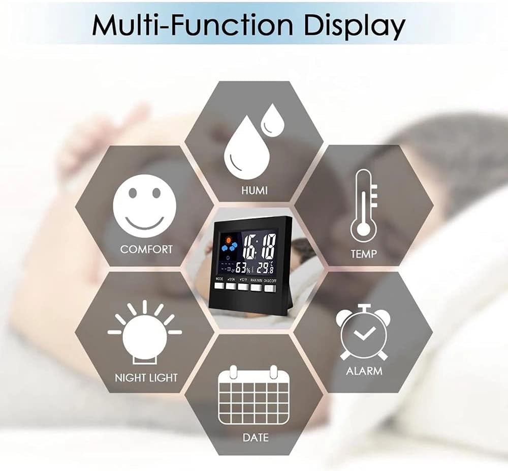 LCD Digital Thermometer Weather Station Clock &Alarm Clock Calendar Room Home Hygrometer Termometer Temperature Humidity Meter