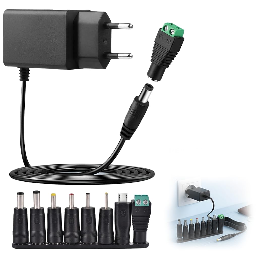 Adattatore di alimentazione DC da 6 V, 1 A, 6 V, 1000 mA. Adattatore di alimentazione AC 100-240 V a DC, adattatore di alimentazione 5,5 x 2,1 mm, caricatore universale per router, fotocamera