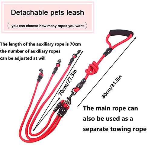 3-in-1 Hundeleine Mit Gepolstertem Griff - 3-Wege-Leine 360° Drehbar Kein Verheddern für 3 Hunde - Haustier Führleine 1.5m für Mittlere Kleine Hunde Mehrere Haustiere
