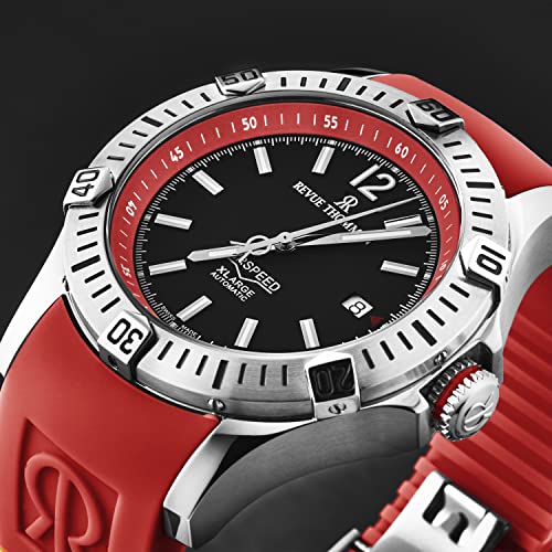 Men's 'Air Speed' Black Dial Red Rubber Strap Automatic Watch 16070.46362