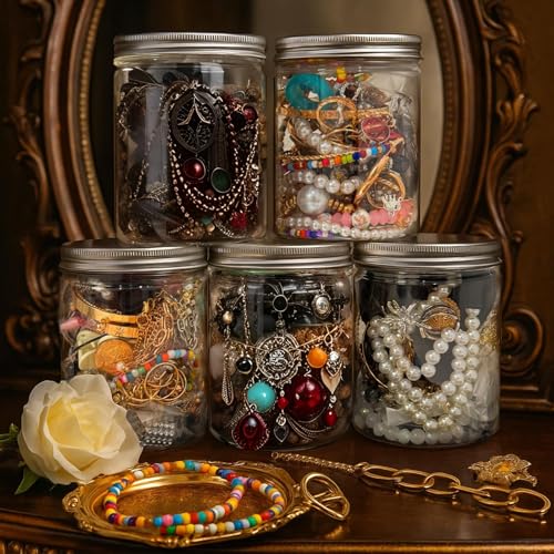 SMUOBT Mystery Jewelry Jar Bundle - 40-45 Piece Surprise Jewelry Box for Women Gift Set (Necklace, Earrings, Rings,Bracelet,Keychain, Hair Clip) - Unique Birthday Gift for Her2