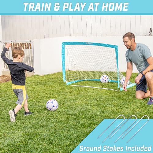 Image of GoSports Portable Soccer Goals for Kids - 13 Color Options - Choose 4 x 3 ft or 6 x 4 ft - Team Tone Pop Up Nets for Backyard