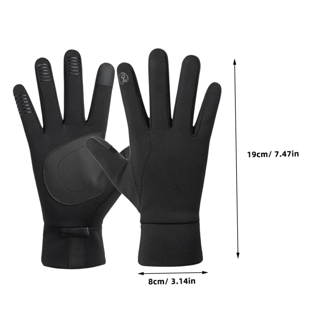 Yardwe 3 Paia Di Guanti Invernali Guanti Riscaldanti Caldi Da Esterno Impermeabili+ Guanto Nero Antiscivolo Con Tutte Le Dita Taglia Xl