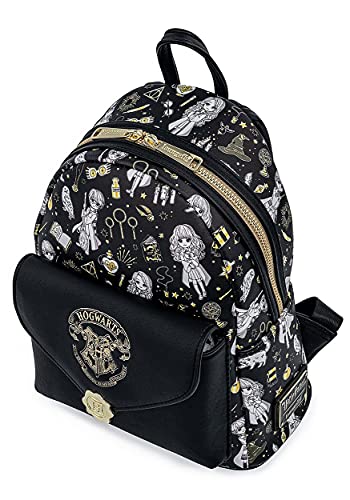 Loungefly Harry Potter Magical Elements All Over Print Womens Double Strap Shoulder Bag Purse