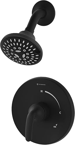 Elm - Kit de moldura de ducha de montaje en pared de un solo mango en negro mate (válvula no incluida)