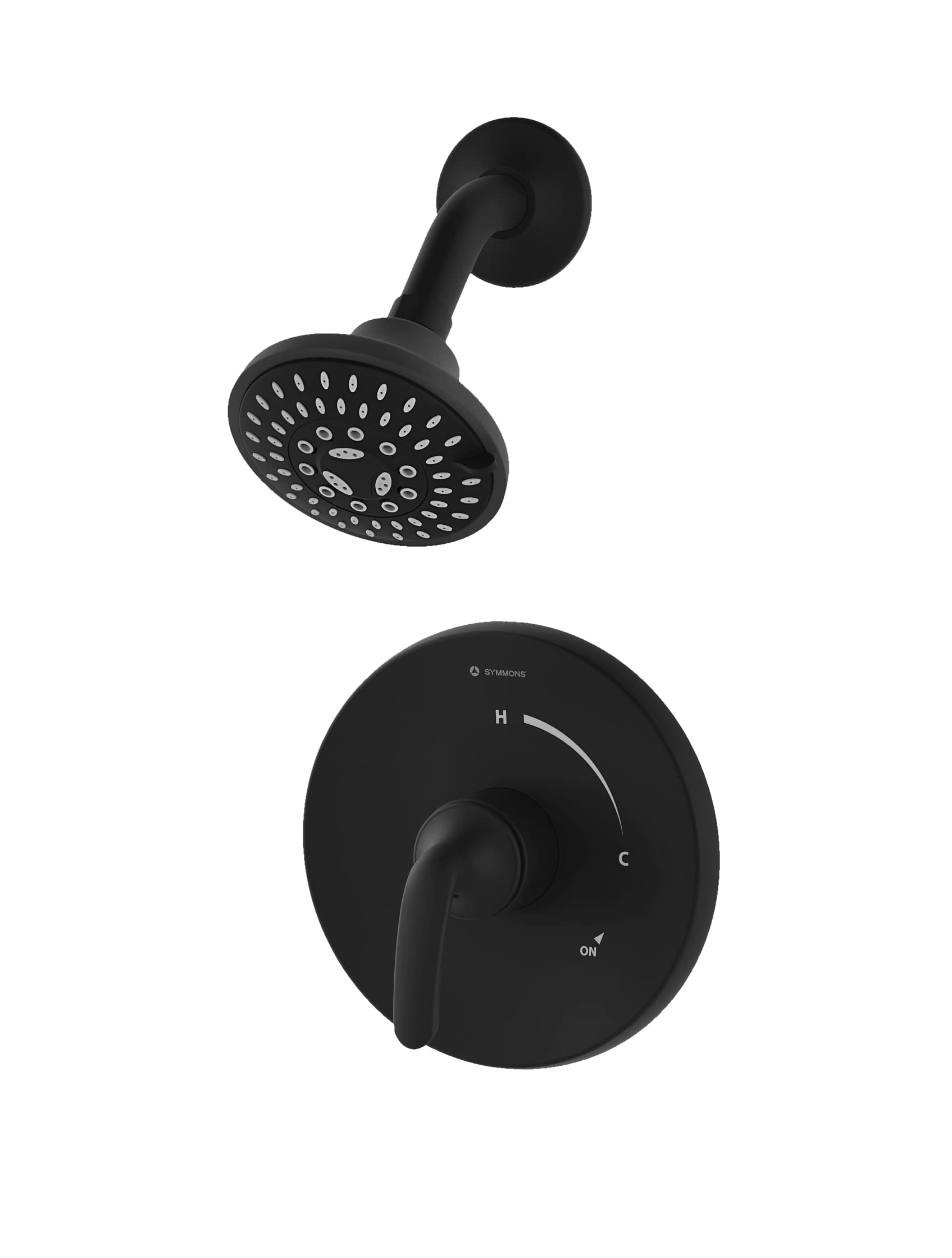 SymmonsElm Single Handle Wall Mount Shower Trim Kit in Matte Black (Valve Not Included)