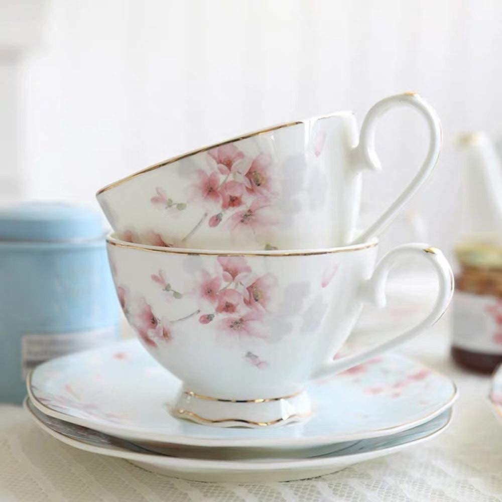 Tasse à café en Porcelaine Anglaise Faite à la Main, Service à thé de Phnom Penh, Tasse à thé de l'après-midi, Soucoupe, Tasse à Latte Classique à Fleurs, Tasse à Expresso