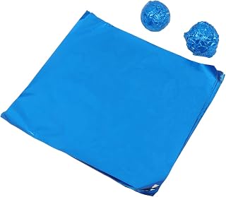 Homoyoyo 100 Piezas De Papel De Aluminio para y Embalaje De Alimentos - Hojas De 20x20 Cm En Color Azul - Ideales para Bodas Navidad y Celebraciones Chocolates y