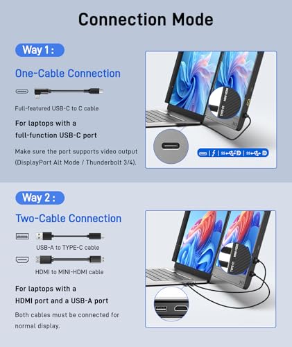 Image of Laptop Screen Extender, 14 inch FHD 1080P IPS Portable Monitor for 13 inch - 17 inch Laptops, Plug & Play Screen Extender, Auto Adjust Width Dual Monitor, Compatible with Mac /Wins /Dex /Chrome