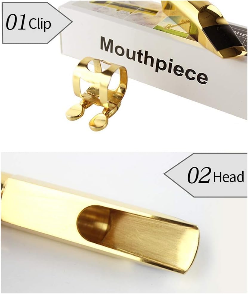 サックスマウスピース 5C/6C/7C/8C トーンプロ楽器キャップ金属アルトサックス実用ノズルアクセサリー (Color : 7C