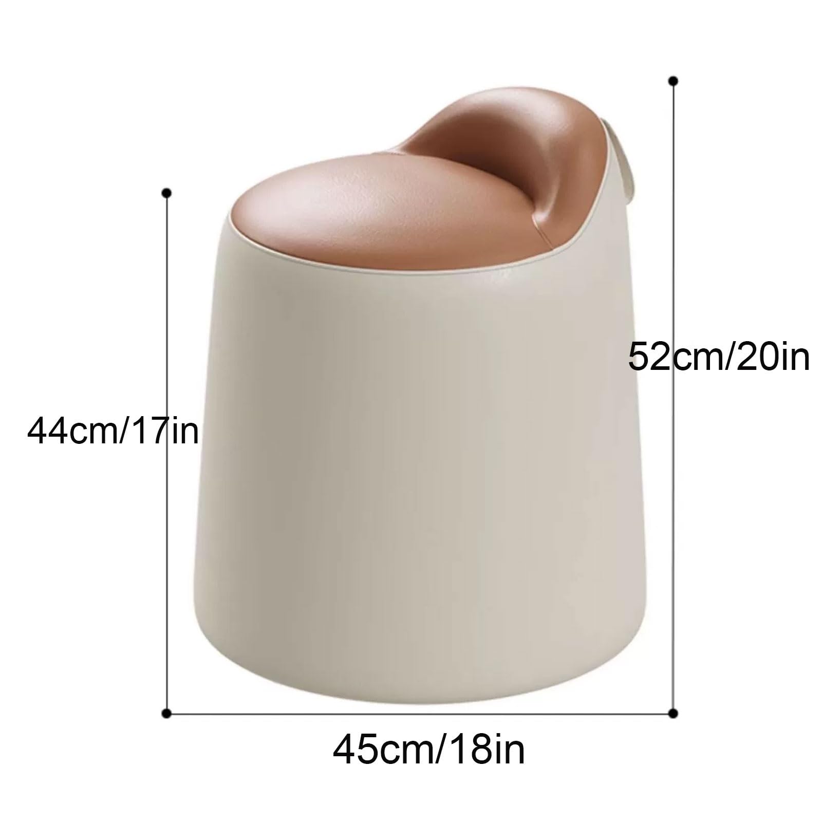 Moderno sgabello girevole bianco – sedia rotonda imbottita morbida per trucco per camera da letto e salone, elegante e confortevole, ideale per toelettatura di bellezza e uso multifunzionale