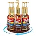 THYGIFTREE Rotating Coffee Syrup Organizer for Countertop, 9-Bottle Wooden Syrup Rack & Bottle Holder for Coffee Bar Station, Turntable Display Stand, Brown