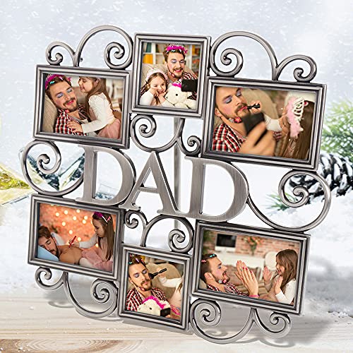 Lasody Dad Picture Frame ,Cherish Every Memory,6 Opening Photo Collage,Antique Silver,Father Day Giftsasody Fathers Day And Mothers Day Collage Picture Frame (3”X2“+2“X2", Dad) #TOP3