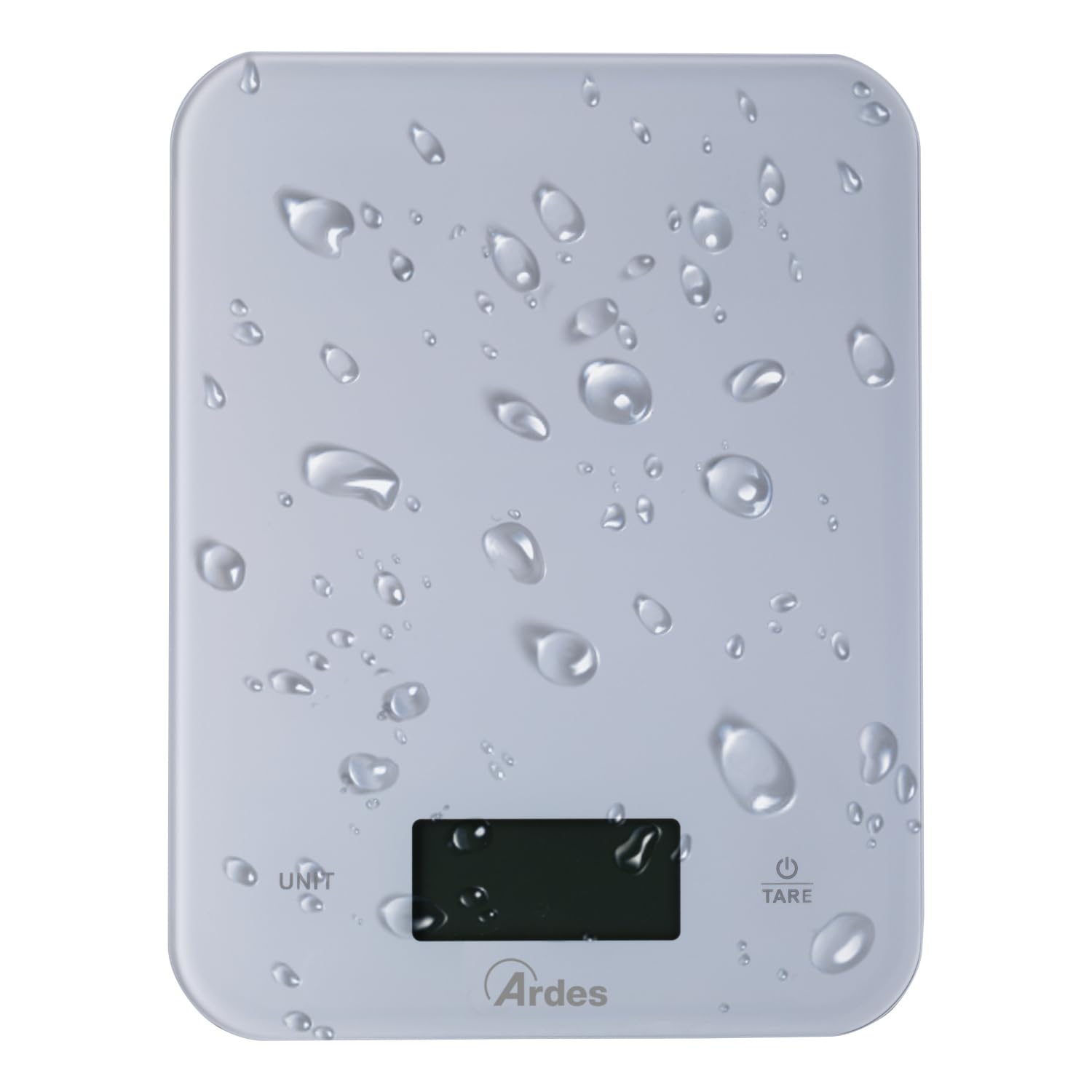 ARDES - AR1PA2V H2O Balance de Cuisine Numérique en Verre - IP65 Balance de Cuisine Électronique pour Aliments - Grammes et Onces - Balance de Cuisine Numérique avec Fonction Tare