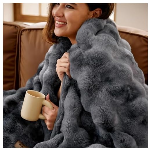 Bedsure Fluffy Faux Fur Throw Blanket