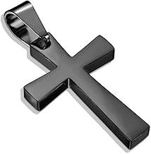Bungsa Unisex Anhänger Kreuz schwarz aus 316L Edelstahl