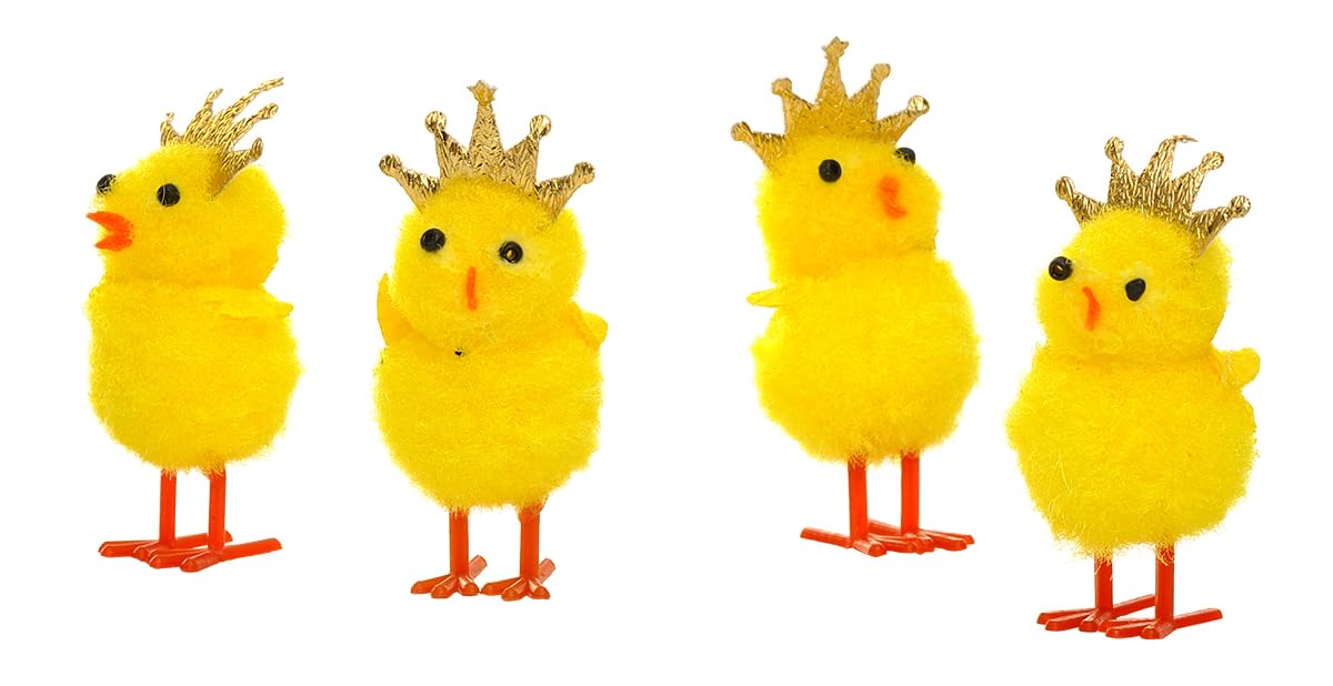 Rubies Easter Chick with Wreath, 3 cm, Pack of 36, Easter Decoration, Figurine Chicks, La Mona