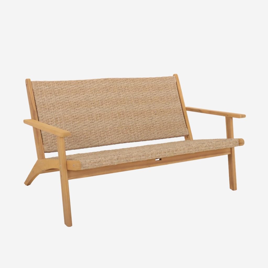 sweeek - Banc de jardin en bois d'acacia, 2 places Teck - 120 x 78 x 67 cm