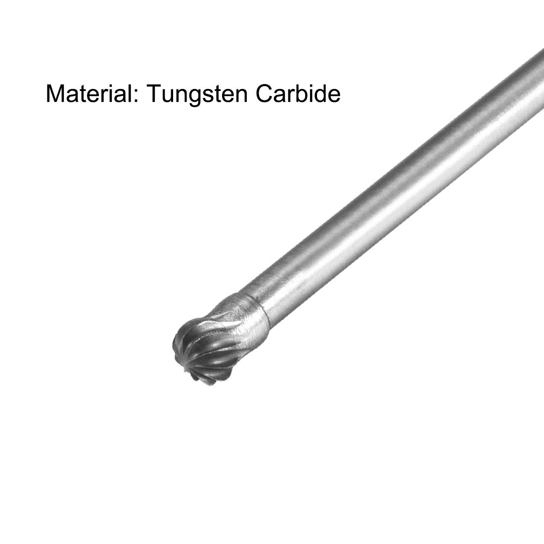 uxcell Tungsten Carbide Rotary Files 1/8" Shank, Single Cut Ball Shape Rotary Burrs Tool 4mm Dia, for Die Grinder Drill Bit Alloy Steel Hard Metal Carving Polishing Engraving, 2pcs — Amazon image 3
