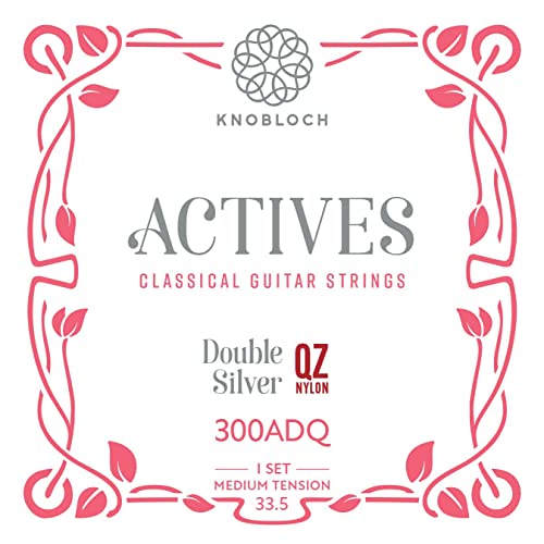 KNOBLOCH STRINGS - Cuerdas de Guitarra Española | 300ADQ ACTIVES Doble Plata | Tensión Media 33.5 | Graves Brillantes y Agudos Suaves | Sonido Equilibrado y Potente | Juego cuerdas Flamenca + Clásica