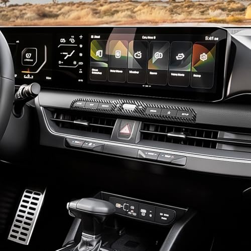 JUIVEEL Car Center Console Multimedia Button Cover Trim, Dashboard Air Conditioner Volume Switch Panel Cover Compatible with Kia K4 2025-2026 Accessories (Carbon Fiber Style) by JUIVEEL - Used condition - Image 3
