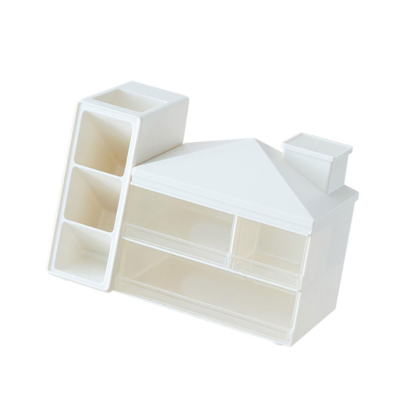 Woedpez Modern Slanted Storage Stationery with Removable Tray Bright Space Efficient Perfect for Study Work Multifunctional Angled Pen Storage Container