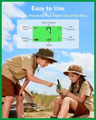 Image of Walkie Talkies for Kids Games Outdoor Toys for 3-12 Year Old Boys Girls, 3 Miles Range Walkie Talkie as Camping Essentials, 4 Year Old Girl Birthday Gifts for 3 4 5 6 7 8 9 Year Old Boy Girl Gift
