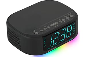 Emerson SmartSet Alarm Clock with Bluetooth Speaker & 7-Color Changing Lights