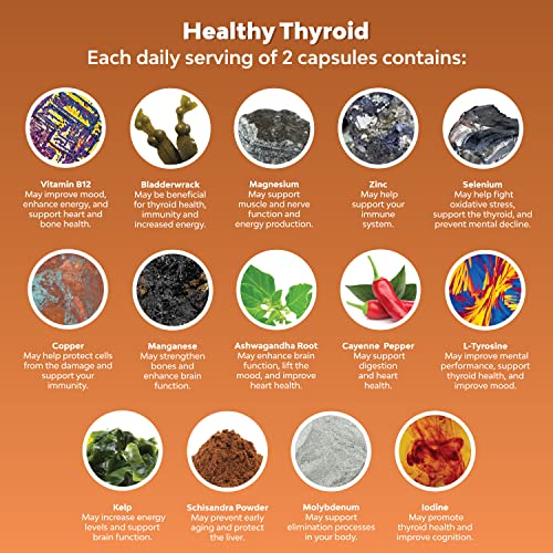 Bundle Of Herbal Thyroid Support Complex And High Absorption Magnesium Complex - Mood Enhancer Energy Supplement For Thyroid Health - With Magnesium Oxide For Sleep Stomach Digestion And Mood Support #TOP5