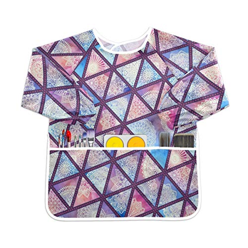 抽象的なブルーピンクアート幼児の子供のエプロン防水絵画アーティストのよだれかけのスモック、年齢1-6のための子供の芸術のスモック