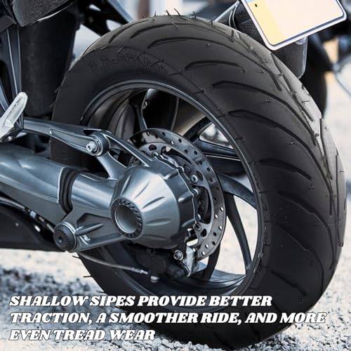 Image of (1 Set) Universal Replacement Rear 110 /50-6.5 Tire and Tube Set - Fits Most 38cc, 47cc, and 49cc Mini Pocket Bikes - Compatible with MTA1 /MTA2, GP-RSR, and More - Angled Valve Stem for Easy Inflation