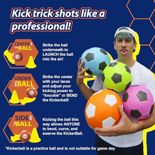 image for Kickerball - Curve and Swerve Soccer Ball/Football Toy - Kick Like The