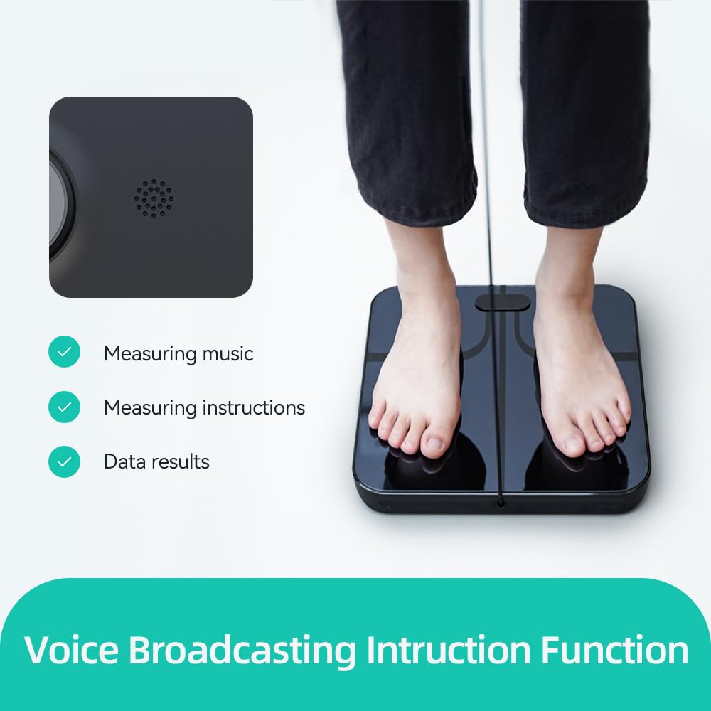 Báscula Persona Balance Conectada Impedancia Con 8 Electrodos Alta Precisión, 28 Datos Corporal Medición BIA de Doble Frecuencia Con APP para Andriod e iOS, Max. 180 kg/400 lb/28