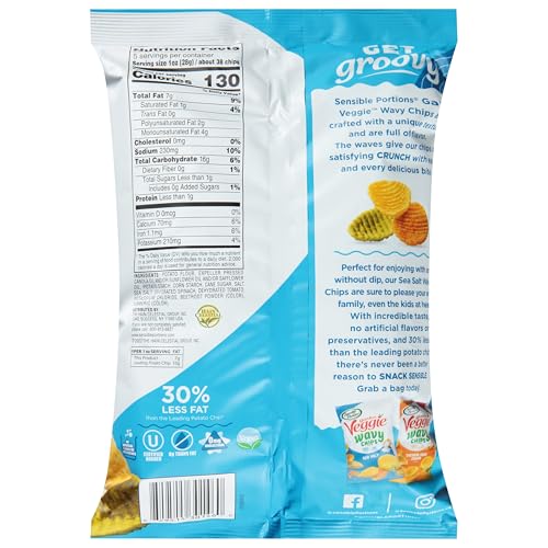 Sensible Portions Garden Veggie Wavy Chips, Sea Salt, 5 Oz (Pack of 12) - image 2
