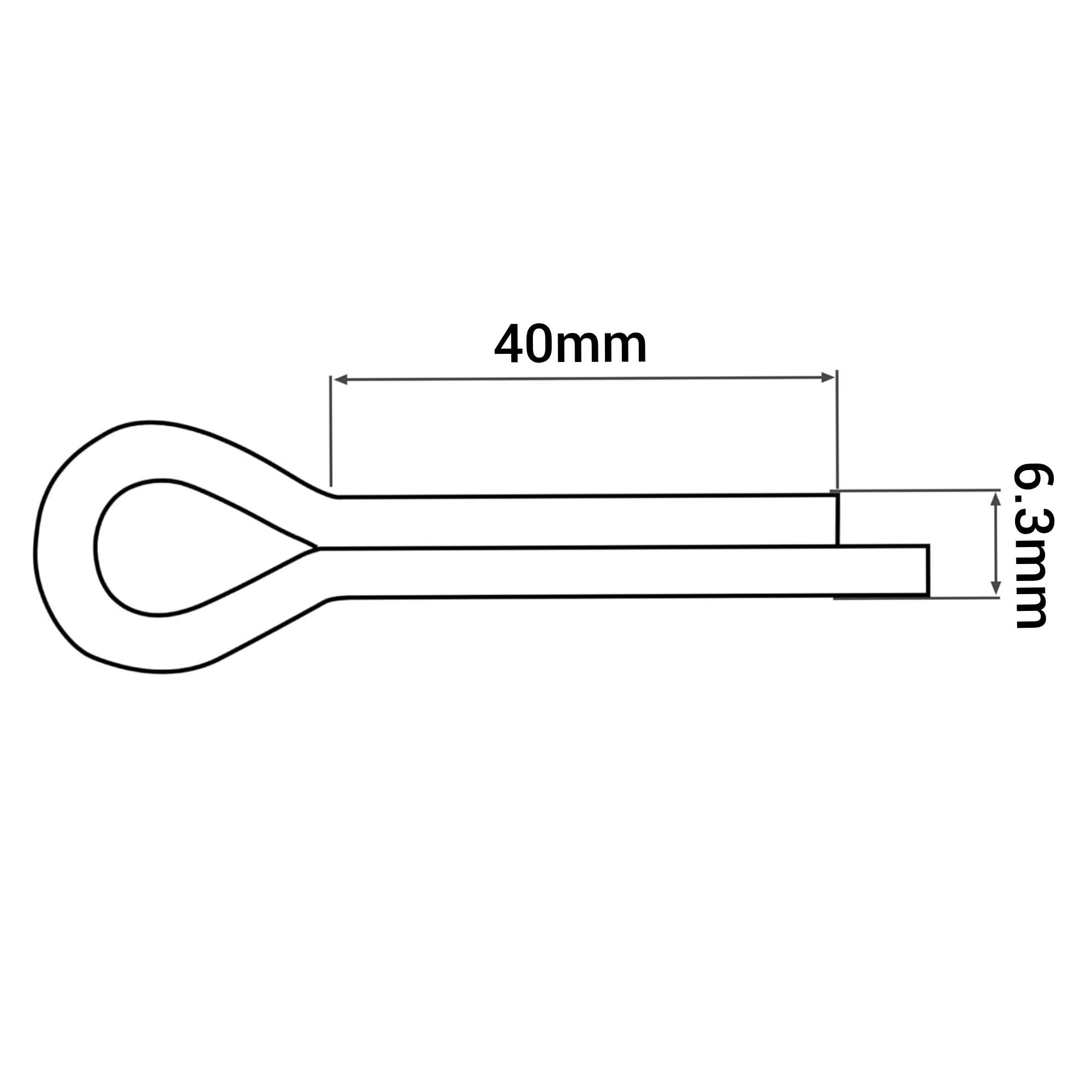 SKIR'CO (10 pcs) Zinc Plated Steel Cotter Pins 6.3 x 40 mm, Split Pins, DIN 94, Metal Cotter Pins - Image 4