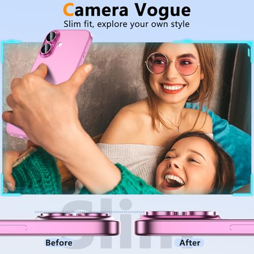 Image of Supershieldz CAM-Guard 3D Camera Lens Protector Ring for iPhone 16 Plus | 16, Keep Original Design and Color, 9H Hardness, Easy Installation - Pink Titanium
