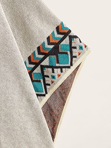 Verdusa Women's Printed Tassel Open Front Poncho Cape Cardigan Wrap Shawl3