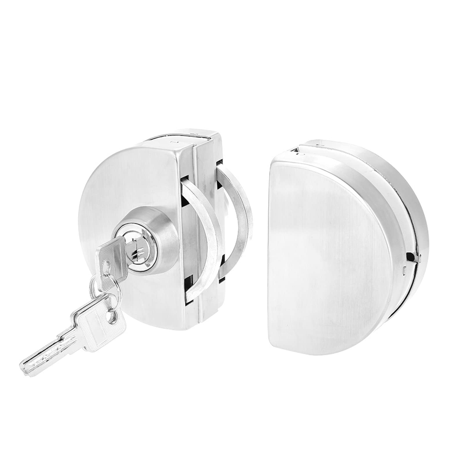 Serrure de porte en verre inoxydable pour vitrage sans cadre 10-12 mm avec clés