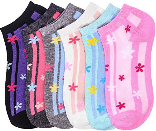 Image of ToBeInStyle Pack of 6 Printed & Solid Low Cut Ankle Socks - Kid's & Adults