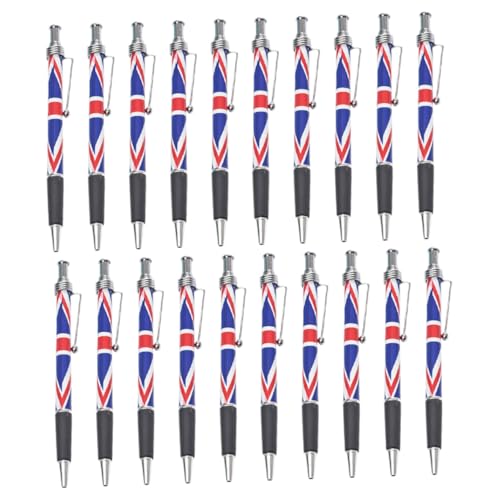 Bolígrafo retráctil con bandera británica VILLCASE, pack de 20 unidades con tinta negra para oficina
