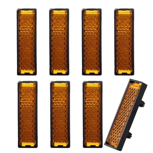 Lot de 8 Ensemble de Pédale de Réflecteur, Réflecteurs de Pédale Orange Vélo, Avertissement de Sécurité Pédale Feuille, Réflecteurs de Pédale de Vélo Jaune Nuit, pour Vélo de Route Vélo de Montagne