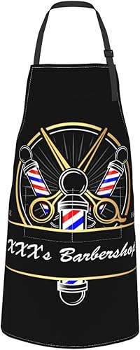 Miniatura 5 de Delantal de peluquería personalizado para hombres y mujeres, delantal de peluquería con texto personalizado, delantal con babero personalizado para