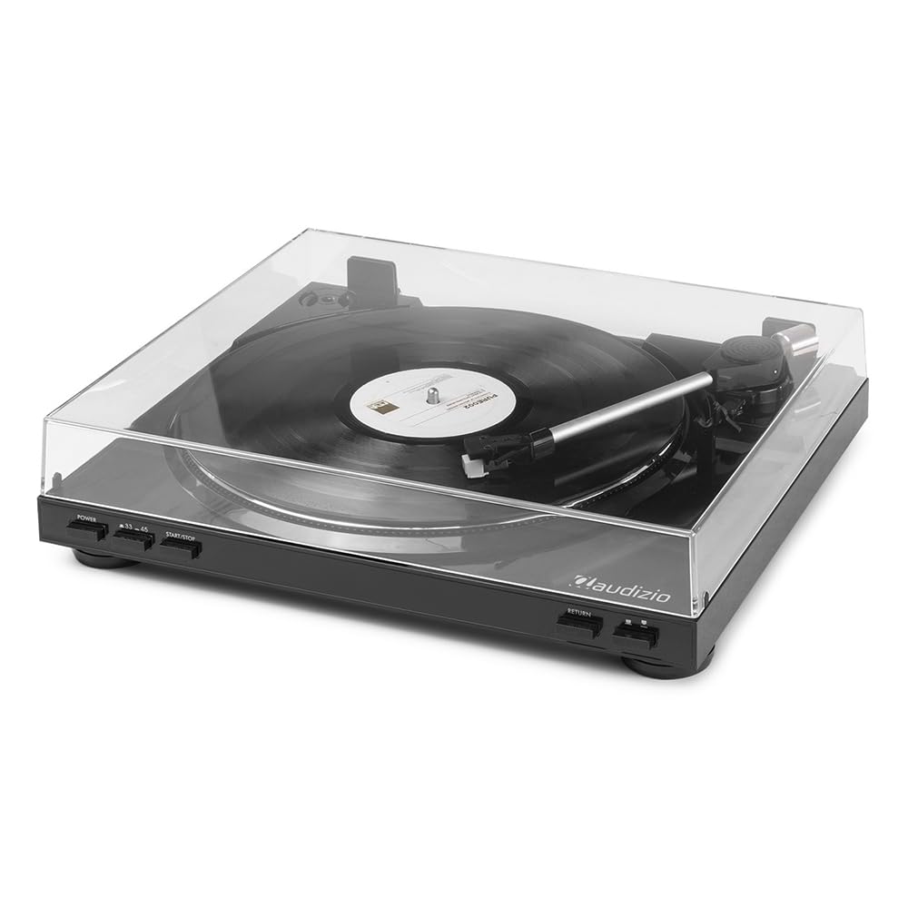 Audizio RP310 Platine Vinyle - Noir, Tourne-Disque avec Retour Automatique, 33 et 45 Tours, Cellule Audio Technica, Sortie HiFi RCA, Idéale pour Écouter Vos Anciens Vinyles