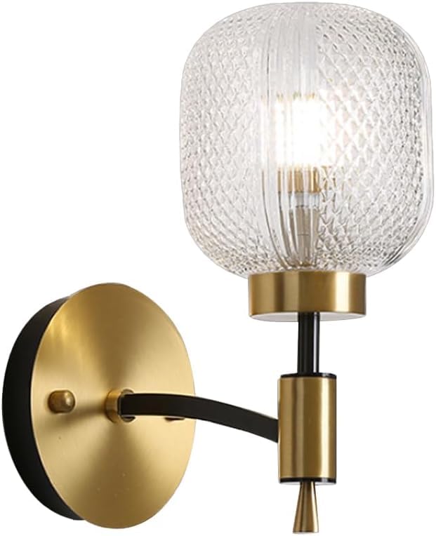 Aplique de pared de mediados de siglo con tulipa texturizada