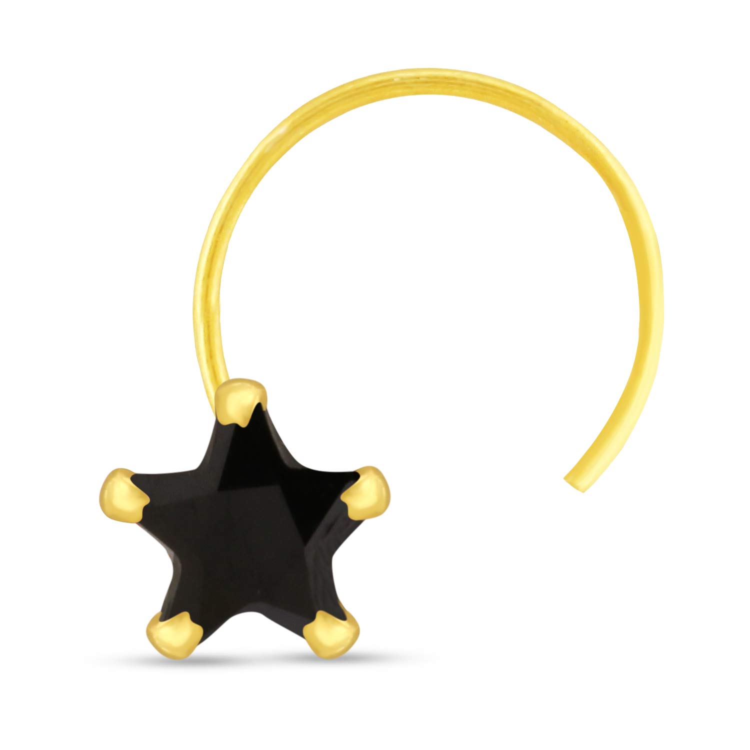 GEHLOT ; OneStep Towards Online Star 14karat Yellow Gold Nose Pin | Wire Taar String Stud Diamond Piercing Nose Stud | For Women and Girls - Black (B09RWZLD92) Amazon Price History, Amazon Price Tracker